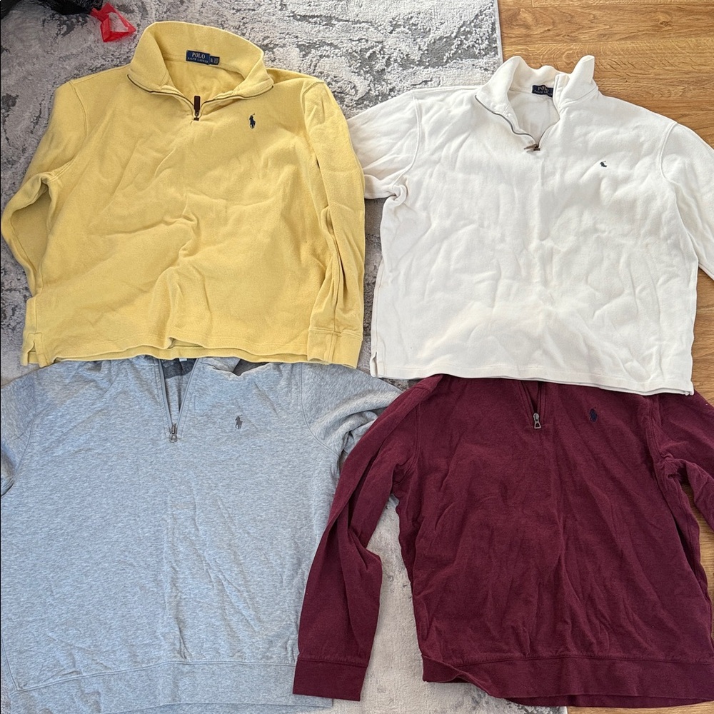 Polo by Ralph Lauren Men's Zip Up Sweaters - Yellow, White, Gray, Burgundy